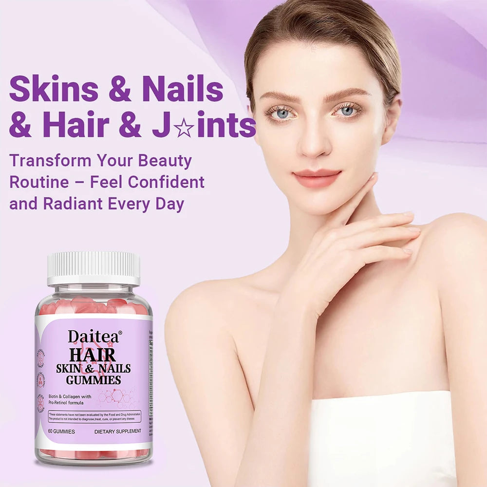 Collagen Gummies with Vitamin C & Biotin – Hair, Skin & Nails Collagen Supplement Gummies Qst