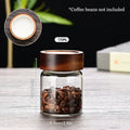 Glass Coffee Bean Storage Tube with Wooden Lid | 100–300ML Glass Storage Canister Qme 175ML