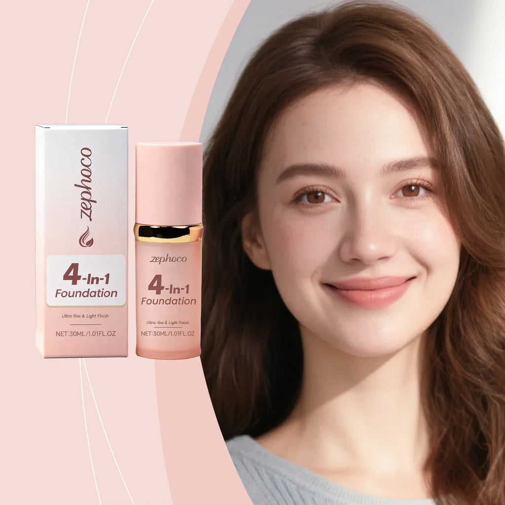 Zephoco 4-in-1 Hydrating Liquid Foundation – Matte Finish Liquid Foundation Qst