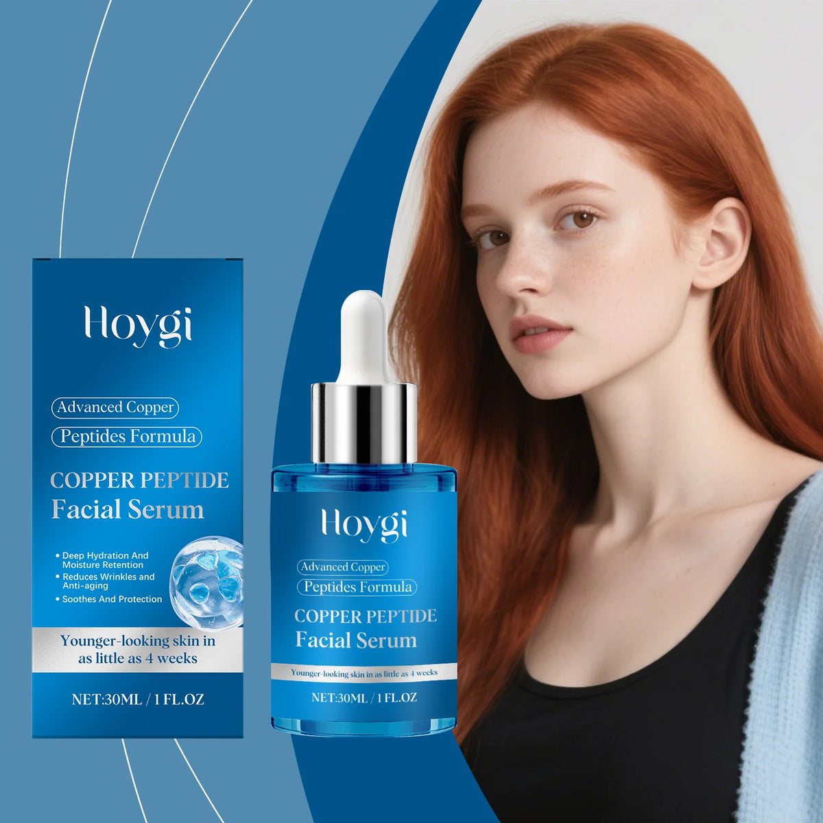 Hoygi GHK-Cu Copper Peptide Facial Serum – Daily Moisturizer Copper Peptide Face Serum Qst