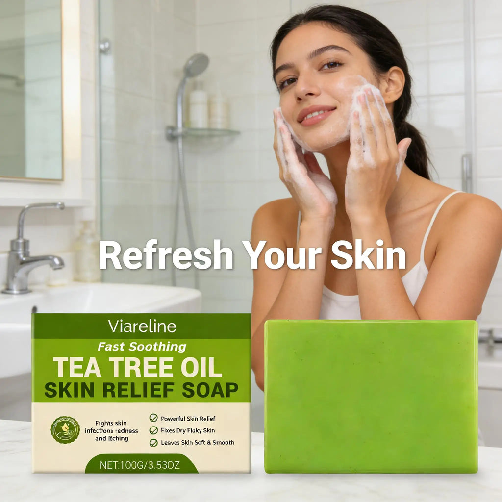 Tea Tree Oil Natural Bar Soap – Exfoliating Body & Face Cleanser Natural Bar Soap Qme