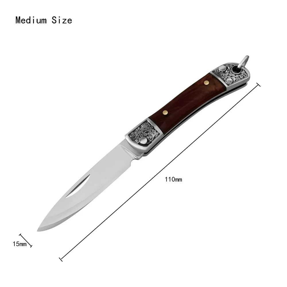 Swayboo Folding Pocket Knife – Stainless Steel Wood Handle Folding Pocket Knife Qst Medium Size