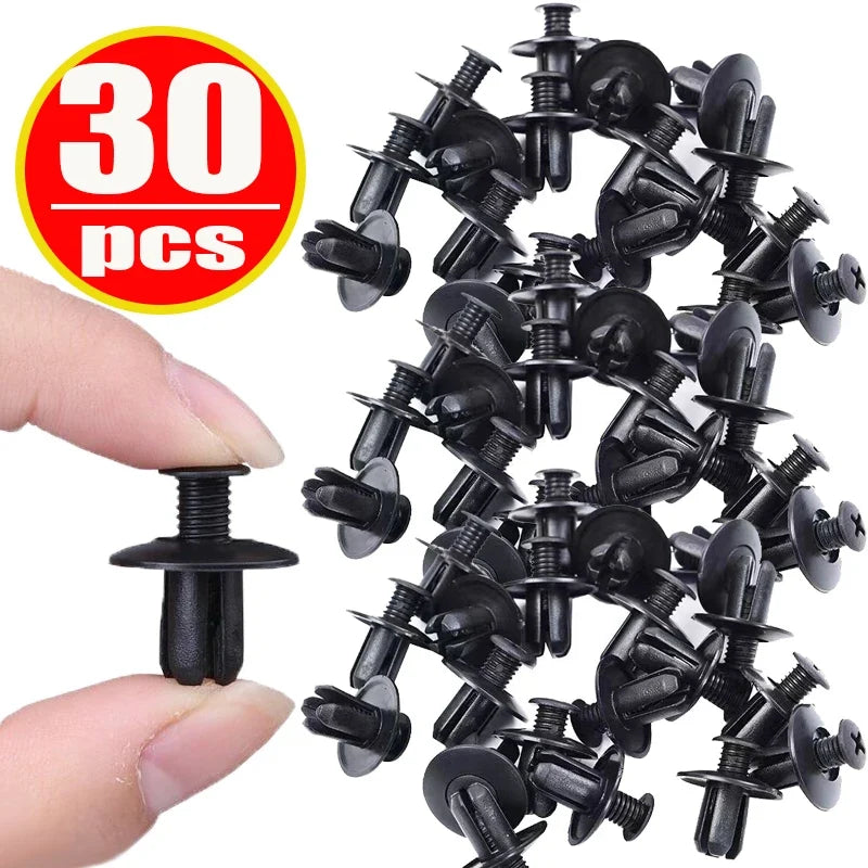 Plastic Push Pin Rivet Clips Car Door Panel Fasteners 50/100 Auto Panel Fasteners Qme 30Pcs