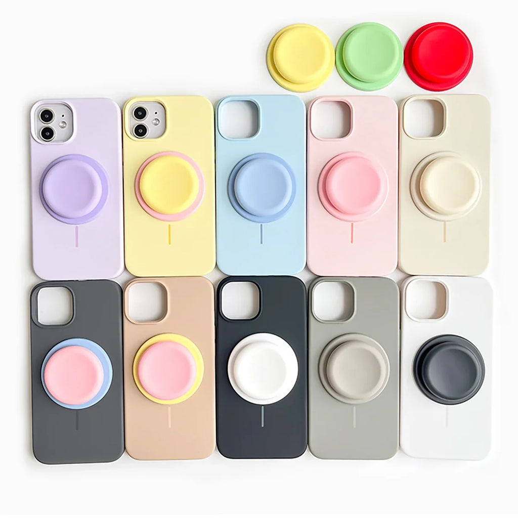 Macaron Silicone Magnetic Air Cushion Stand | Adhesive Backing Phone Stand Qme