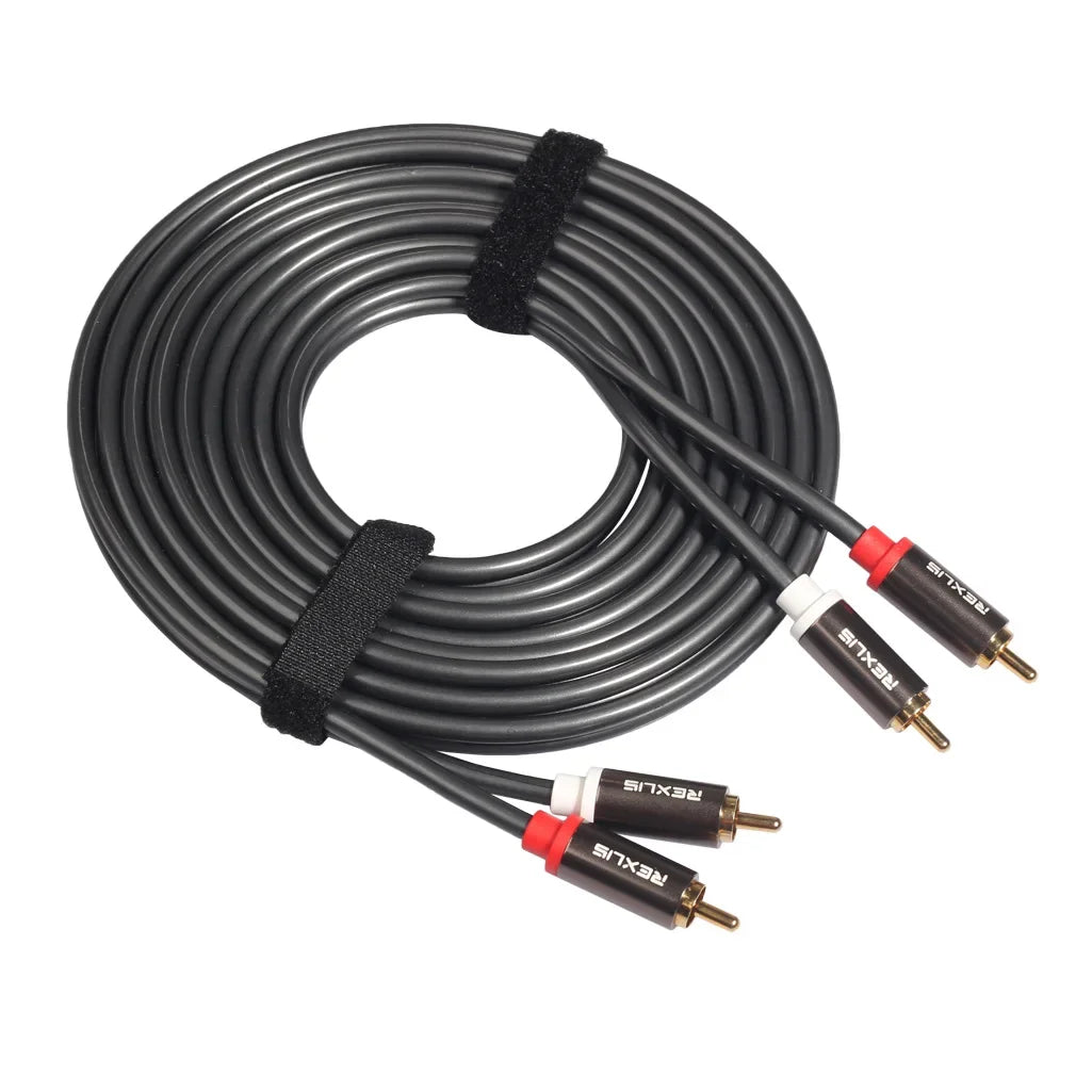 4-Head RCA Splitter Audio Cable – Gold-Plated Aluminum Alloy RCA Audio Cable Qme RCA 3m
