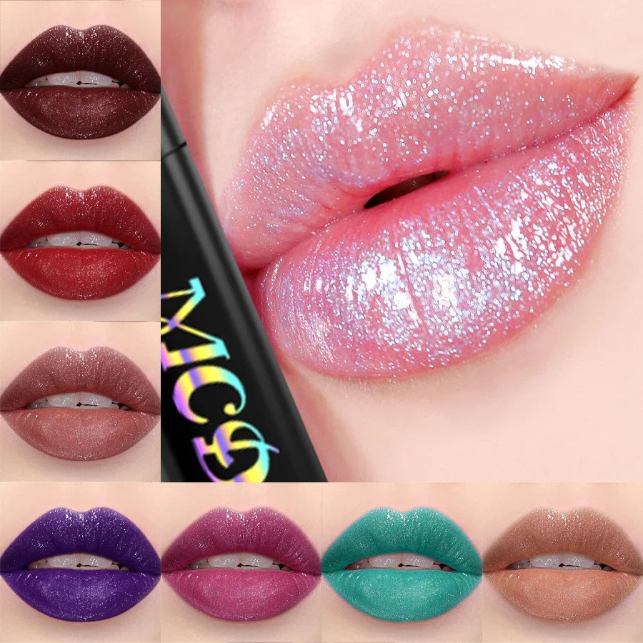 Qme 15-Color Glitter Lip Glaze Waterproof Liquid Lipstick Glitter Lip Glaze Qme