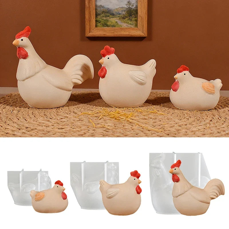 3D Chicken Silicone Mold | Candle, Resin & Plaster Crafts Silicone Craft Mold Qme
