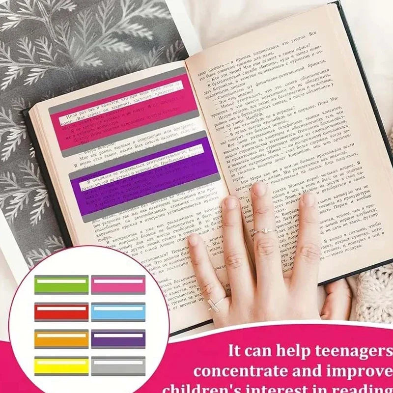 Guided Reading Strips Highlight Overlays Multicolor – 1–8 Pack Reading Overlay Strips Qme
