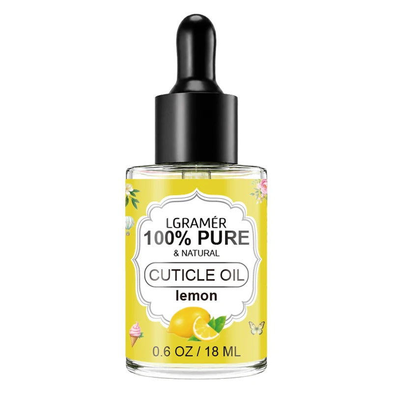 LGRAMER 18ml Cuticle Oil Nail Treatment – 6 Scents Cuticle Oil Qst Lemon-1pcs