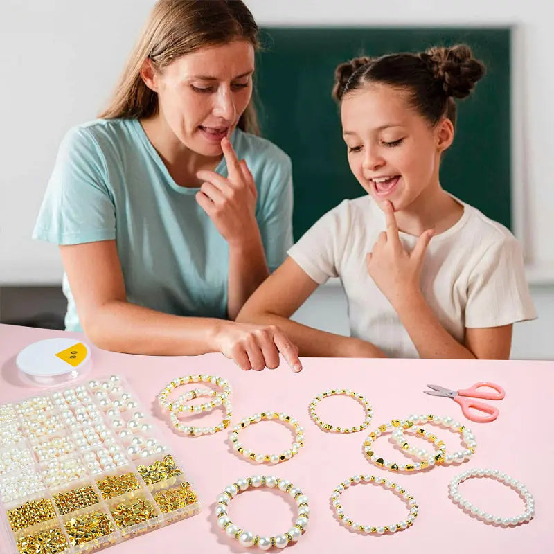 Golden Acrylic Spacer Beads DIY Jewelry Making Kit – Assorted Jewelry Making Beads Qme