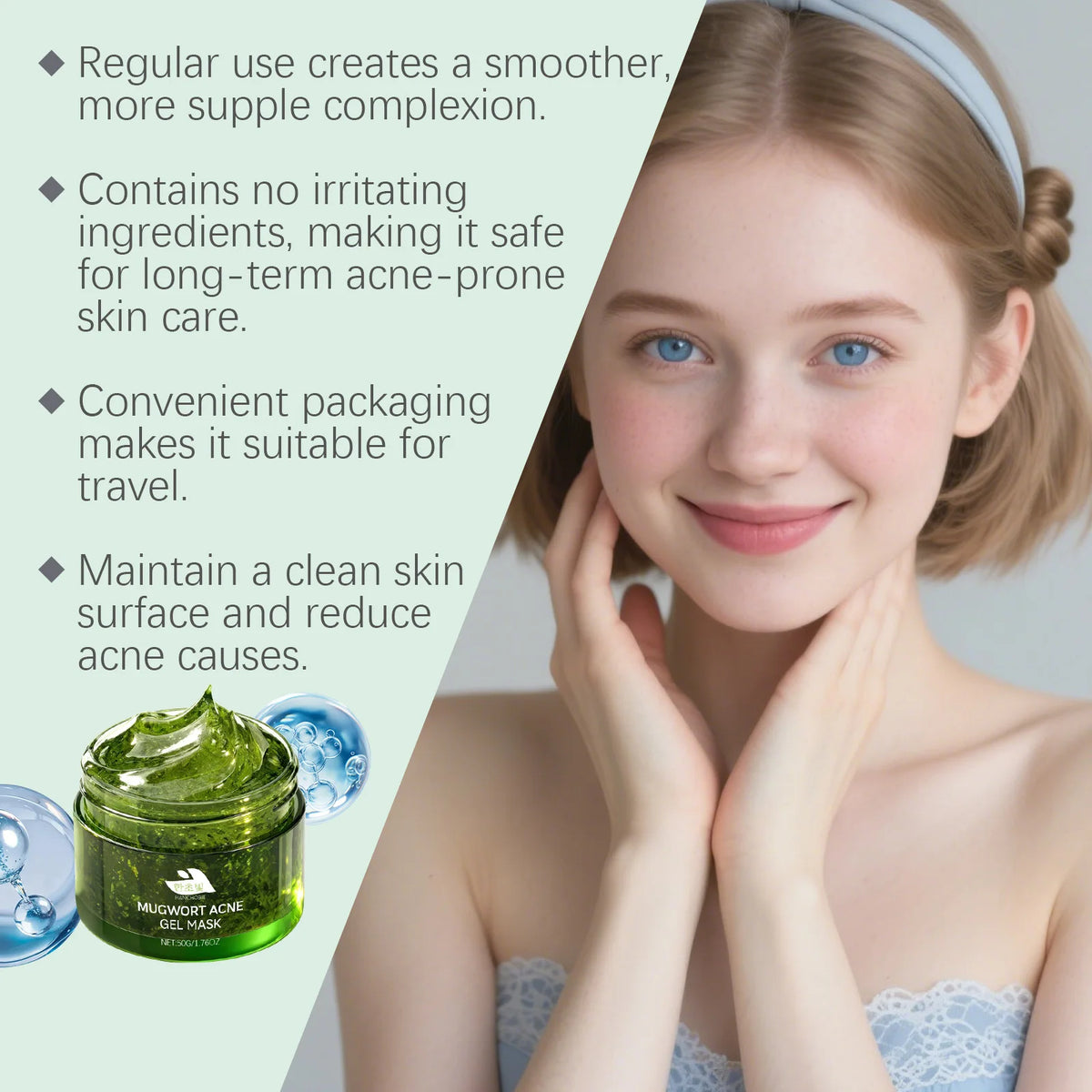 Hanchobit Mugwort Gel Face Mask – Hydrating & Pore Cleansing Gel Face Mask Qst