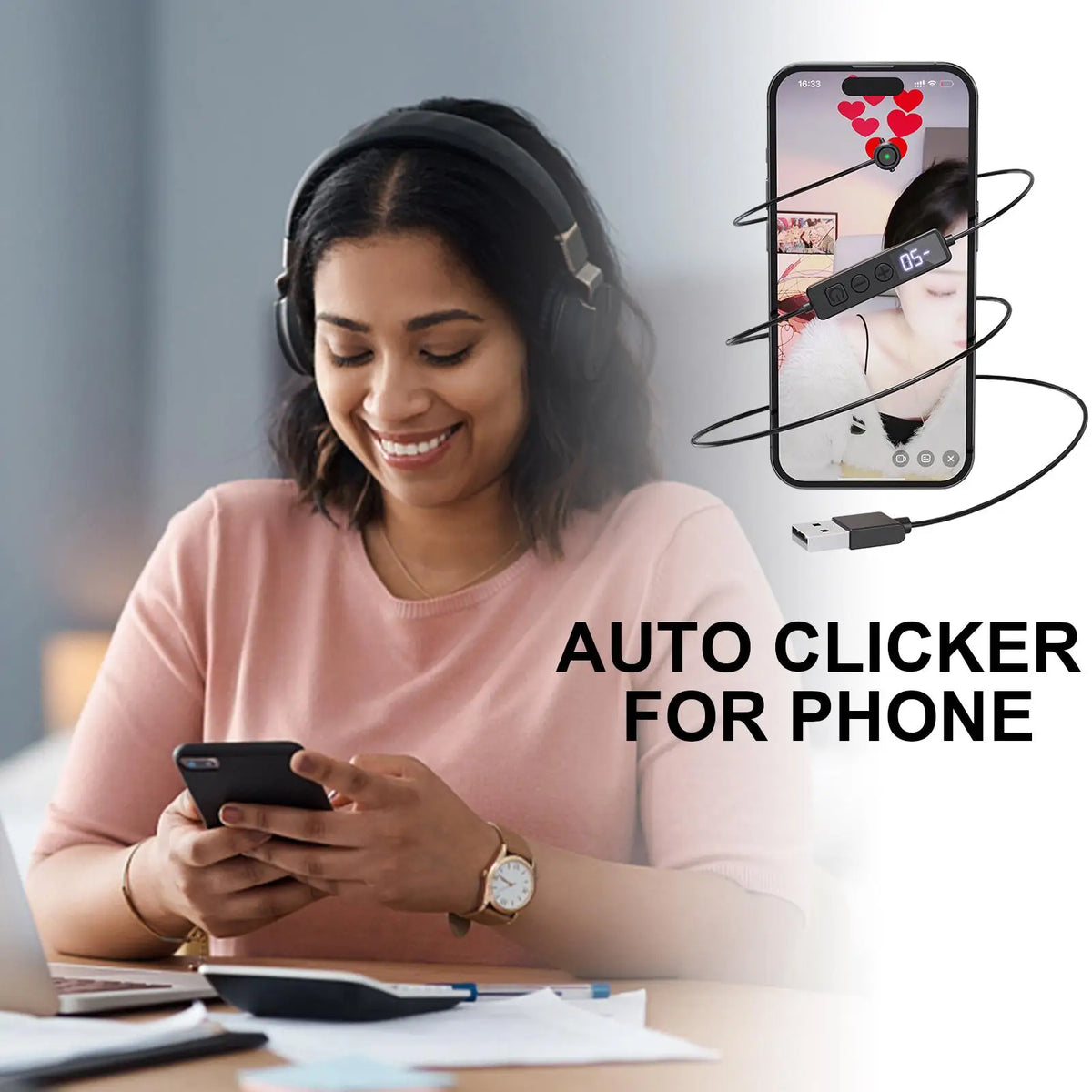 Auto Tapper Phone Clicker – Adjustable Speed Tapping Device Auto Screen Clicker Qme