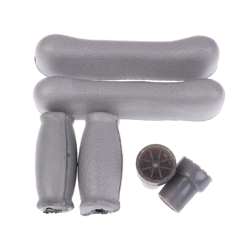 6-Piece Crutch Pad Replacement Kit – Non-Slip Rubber Cushions Crutch Pad Set Qst Gray