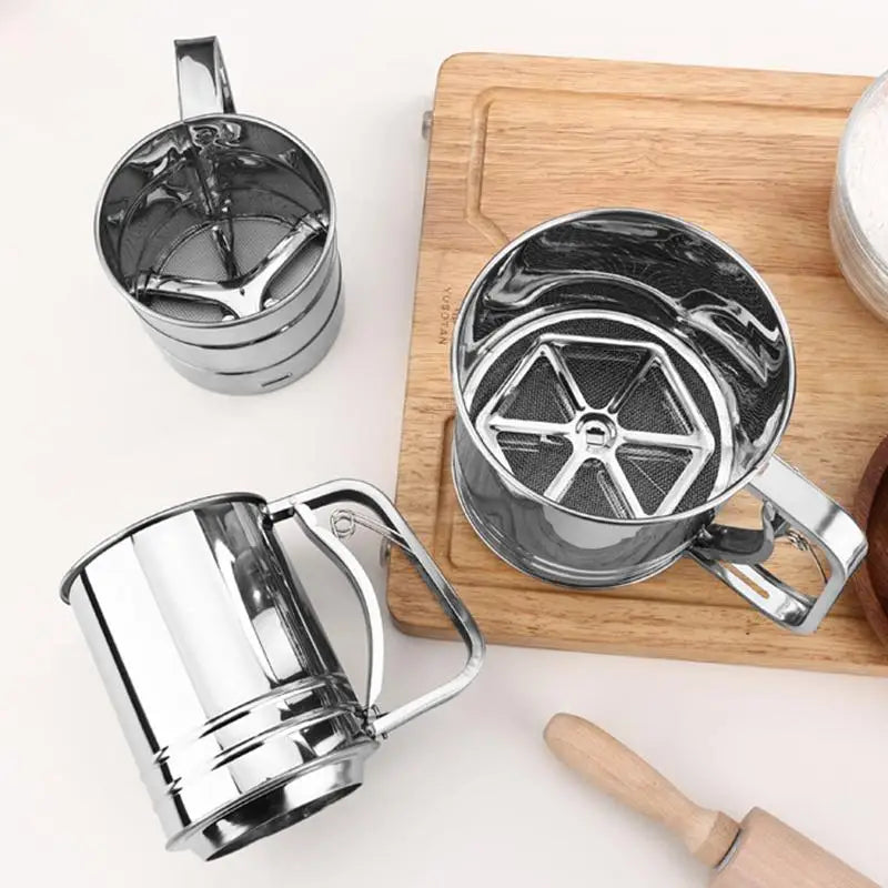 Stainless Steel Flour Sieve Cup & Powder Mesh Strainer Flour Sieve Strainer Qme