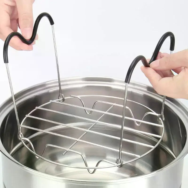 Stainless Steel Steamer Rack Trivet with Silicone Handles Steamer Rack Trivet Qme