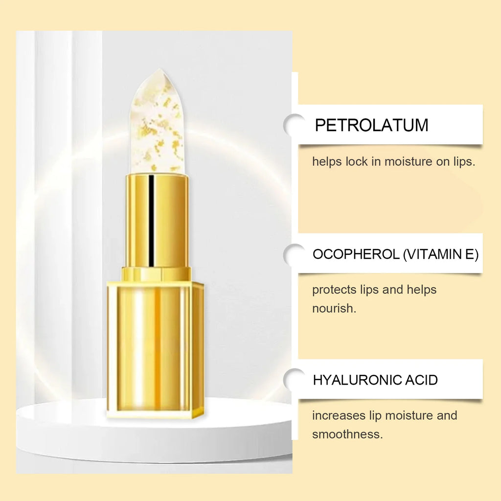 Gold Leaf Color Changing Lip Balm – Hydrating & Glossy Color Changing Lip Balm Qst