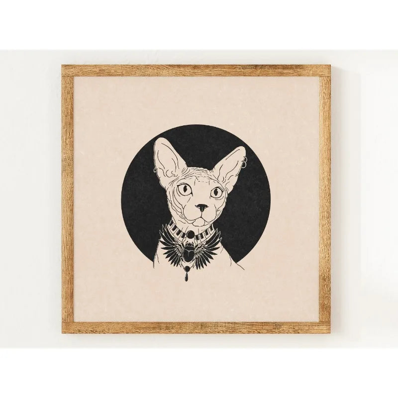 Yin Yang Cats Celestial Canvas Print – Boho Astrology Wall Art Canvas Wall Art Qst 1 20x30cm Unframed
