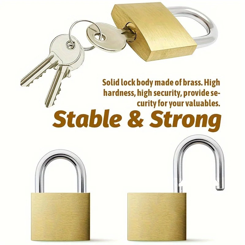 Mini Solid Brass Padlock – Waterproof Small Lock with Keys Brass Padlock Qme