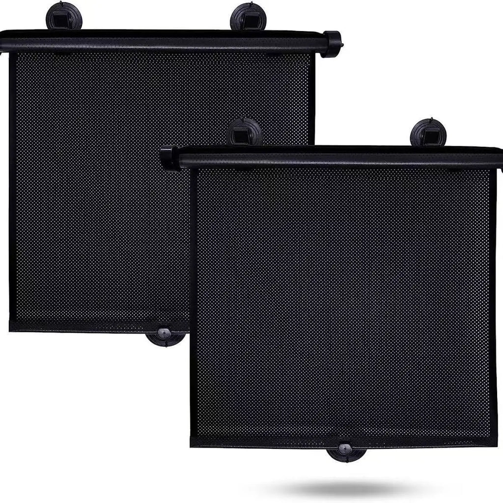 Retractable Car Side Window Sunshade Roller UV Curtain Car Window Sunshade Qme black