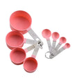 8-Piece Stainless Steel Measuring Cups & Spoons Set Measuring Cup Set Qst 8Pcs Pink