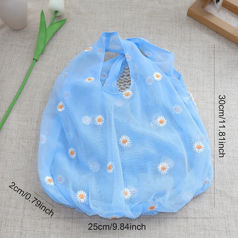 Mesh Daisy Small Handbag | Cute Fairy Summer Bag | Qme Mesh Handbag Qme