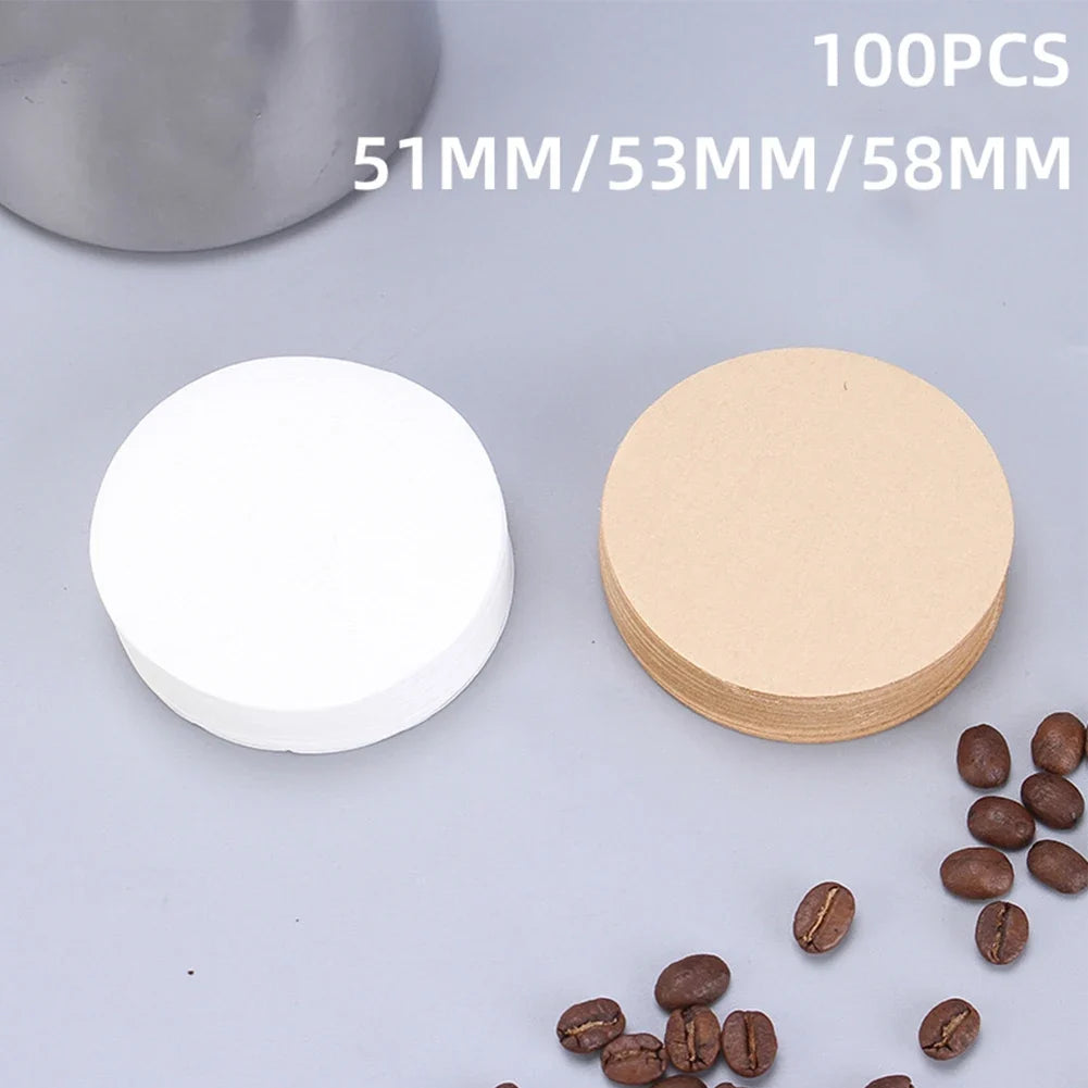 Espresso Filter Papers 51mm 53mm – 100pc White Brown Natural Espresso Filter Paper Qme