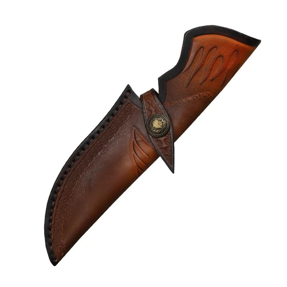 Swayboo Leather Fixed Blade Knife Scabbard with Belt Buckle Leather Knife Scabbard Qst
