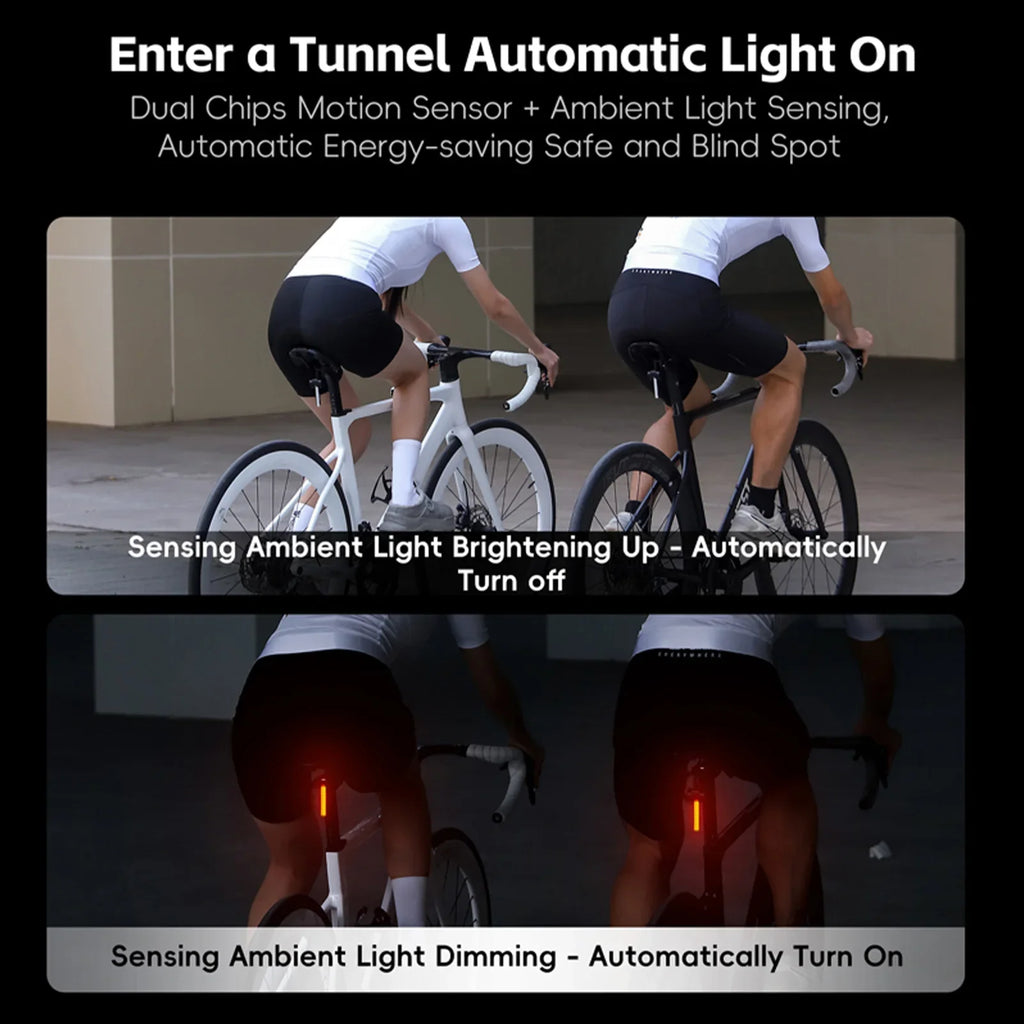 Smart Sensing Navigation Bike Tail Light | 400mAh USB-C Bike Tail Light Qme