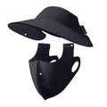 UPF 50+ Sun Visor Hat with Full Face Mask | Breathable Cover Sun Visor Hat Qme Black
