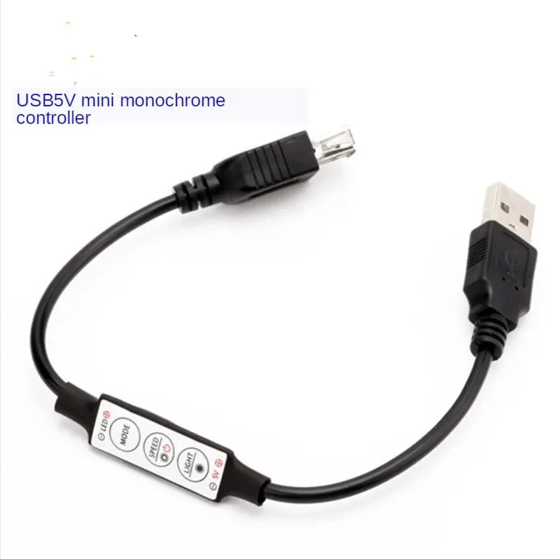 USB 5V Mini LED Light Controller – 3-Button Dimmer & Strobe LED Light Controller Qme 2pcs