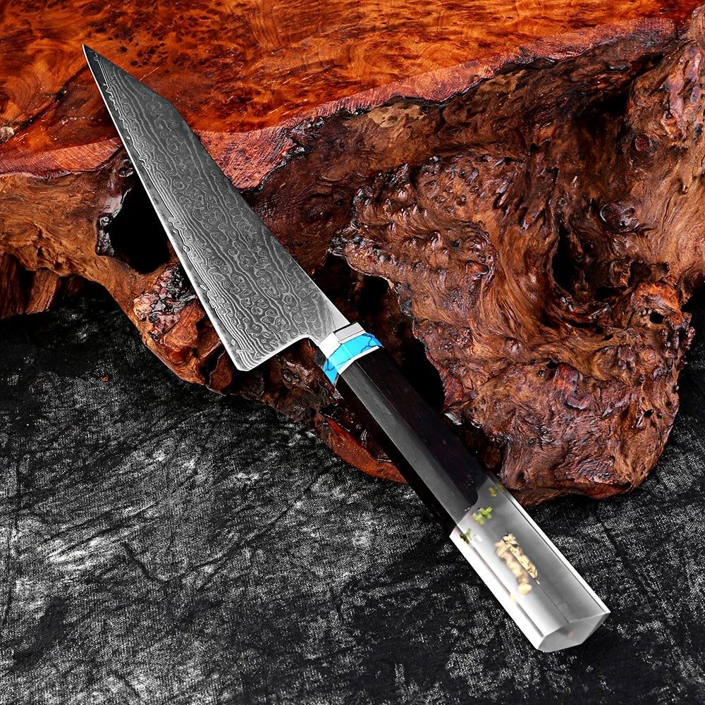 XITUO 5-Inch Damascus Steel Utility Knife – Japanese Petty Damascus Kitchen Knife Qst