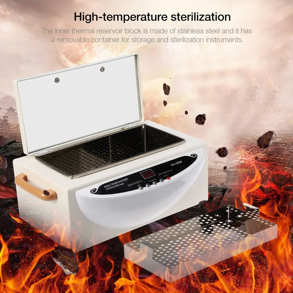 Electric Nail Tool Sterilizer Cabinet LCD Display 2L 200°C Nail Tool Sterilizer Qst