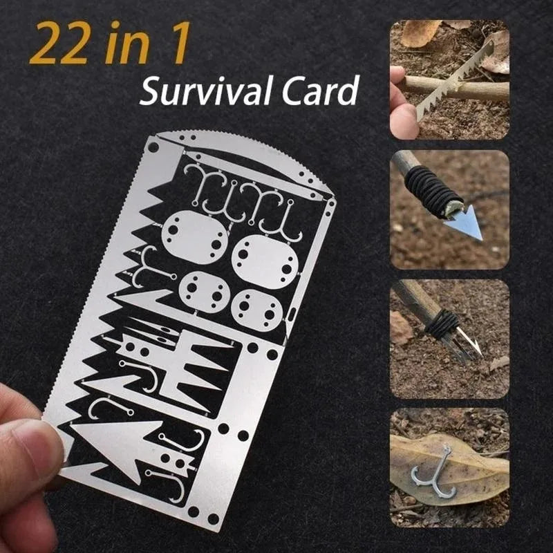 Stainless Steel Multitool Survival Card – Camping & Fishing Tool Multitool Survival Card Qme