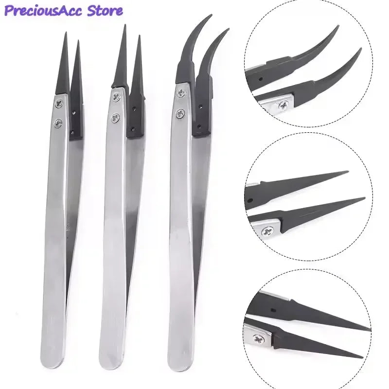 Watch Hand Installation Tweezers – Straight & Elbow ESD-Safe Precision Tweezers Qme
