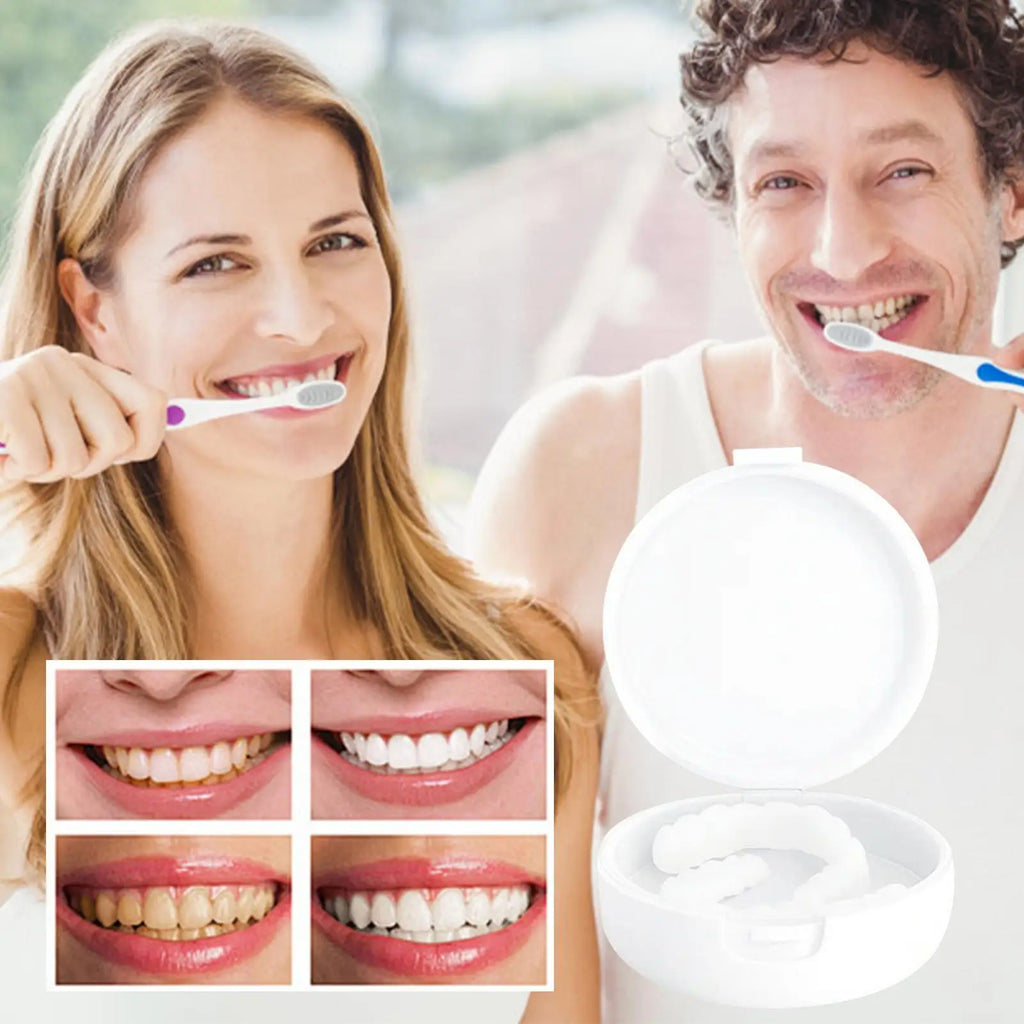 Silicone Fake Teeth Denture Decoration Set – Upper & Lower Costume Prop Qme