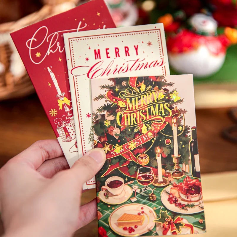 Christmas Greeting Card Single Sheet | Holiday Xmas Gift Wrap Christmas Greeting Card Qme