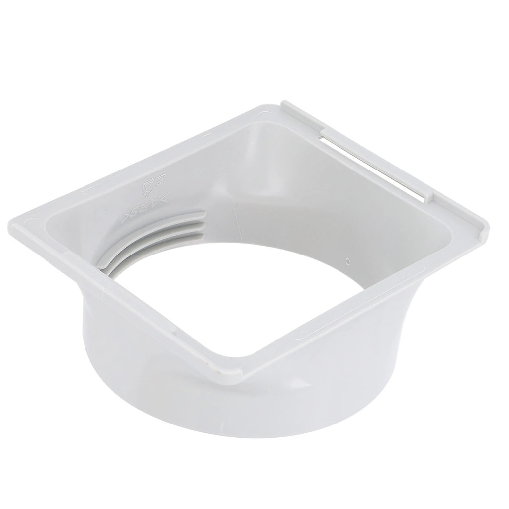 AC Exhaust Hose Coupler 5.9in Square to Round ABS Duct Adapter AC Duct Adapter Qst WHITE