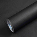 Black Matte Vinyl Self-Adhesive Wallpaper | Waterproof Wall Sticker Peel & Stick Wallpaper Qme Black 400cmx55cm