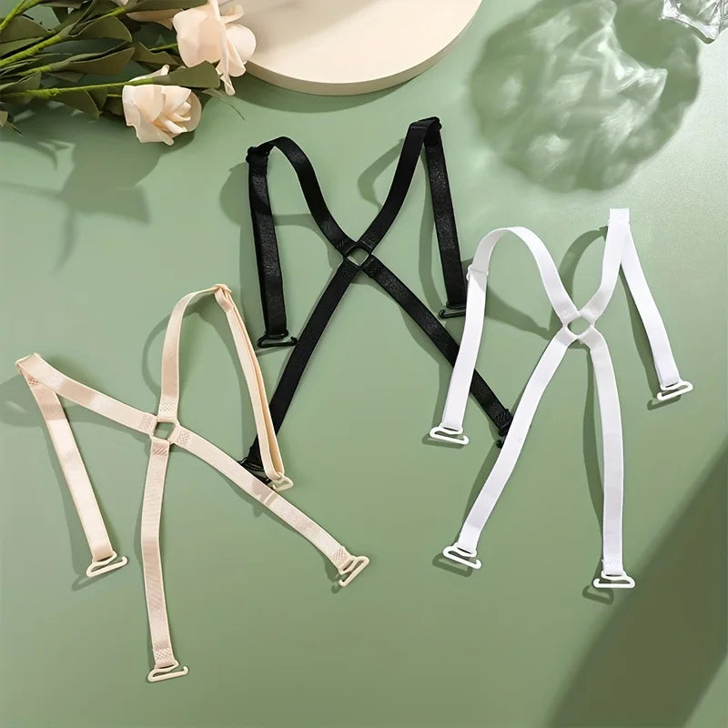 X Shape Cross Back Bra Straps – Adjustable Elastic Replacement Bra Strap Accessory Qme