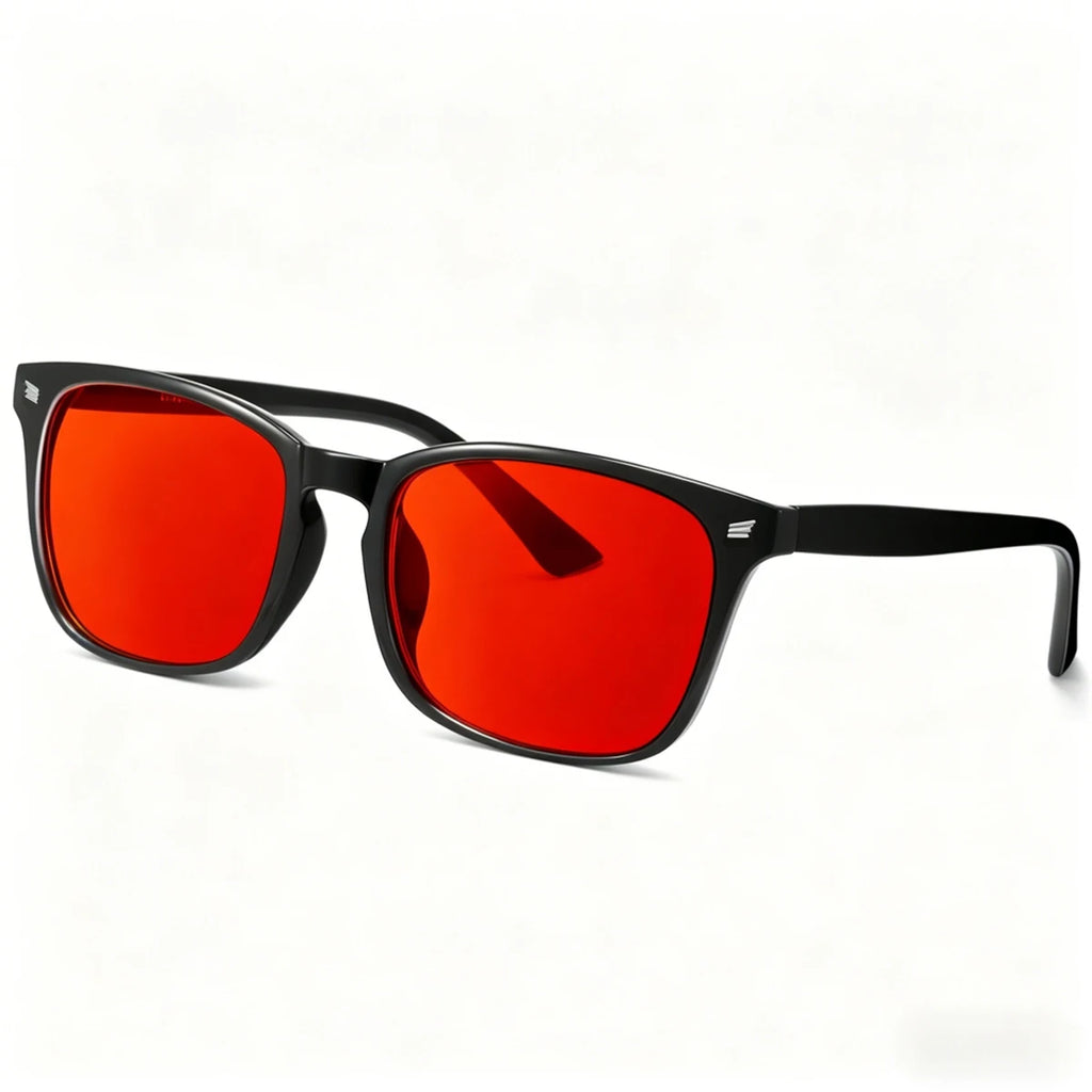 VOPHA Blue Light Blocking Glasses Unisex UV Anti-Glare S70 Blue Light Glasses Qst Black red