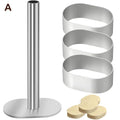 Stainless Steel Polvoron Molder & Pastry Ring Mold with Pusher Pastry Baking Mold Qst A