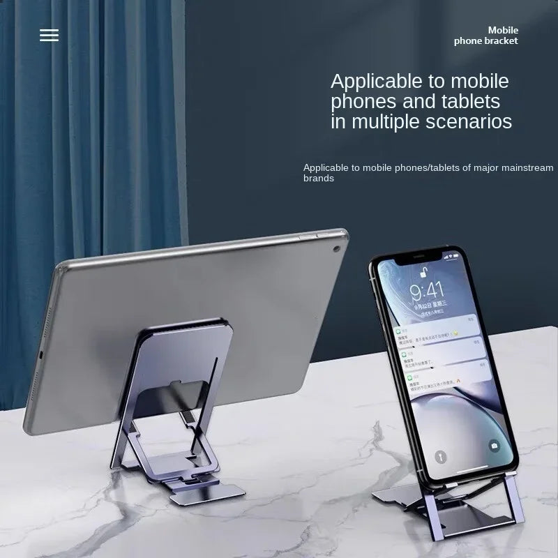 Universal Metal Phone & Tablet Desktop Stand – Adjustable & Foldable Phone & Tablet Stand Qme