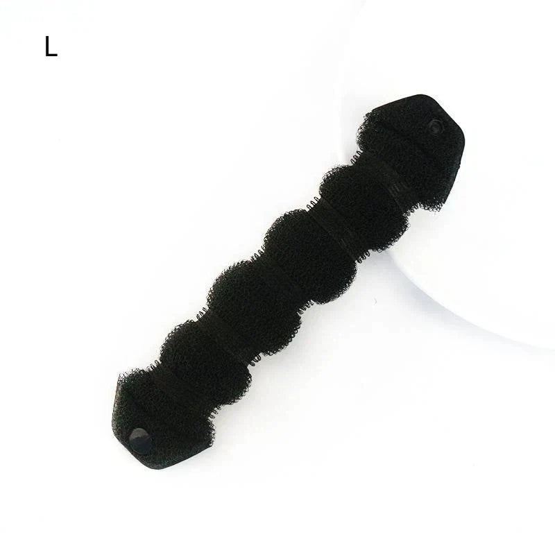 Magic Hair Bun Maker Donut Tool 8-Piece Reusable Set Hair Bun Styling Tool Qme L Black