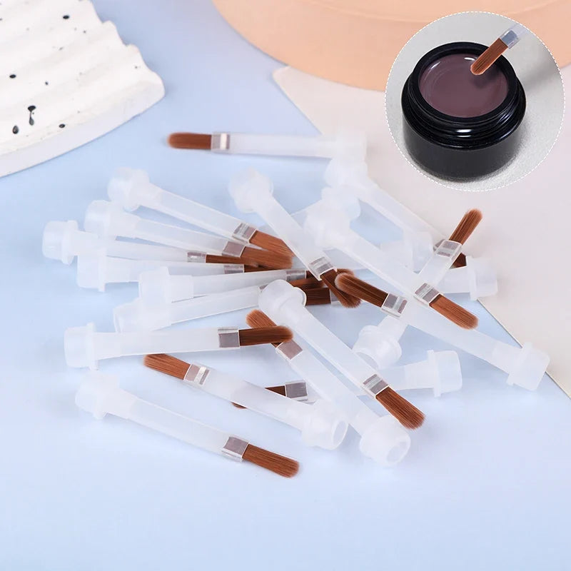 Disposable Nail Polish Brushes Brown Bristle Applicators 5–10 Pack Nail Applicator Brushes Qme