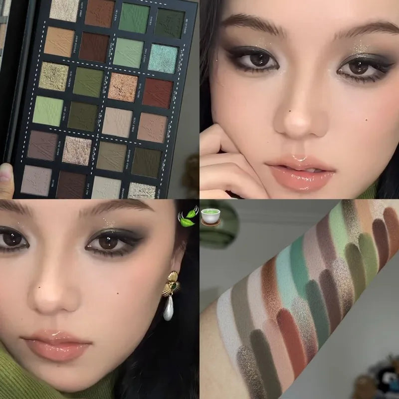 24-Shade Brown Neutral Glitter Matte Shimmer Eyeshadow Palette Eyeshadow Palette Qme