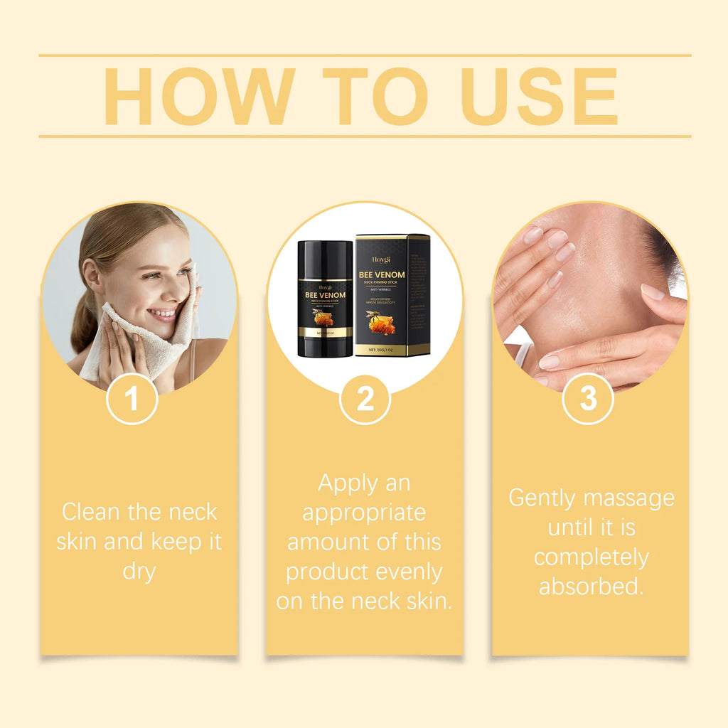Hoygi Bee Venom Neck Firming Stick – Moisturizing Neck Cream Neck Firming Cream Qst