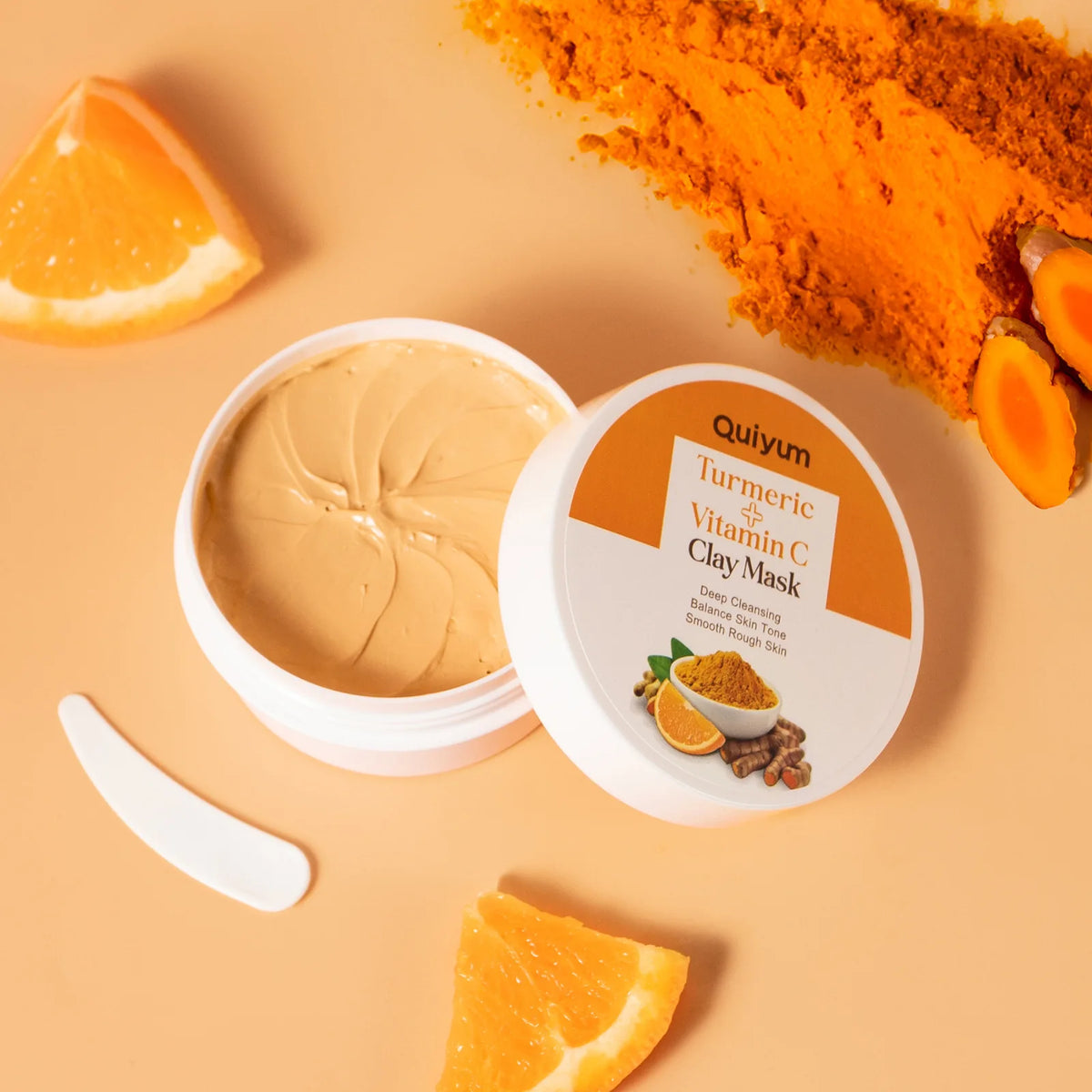 Turmeric Vitamin C Mud Mask – Deep Cleanse & Pore Refining Clay Face Mask Qst