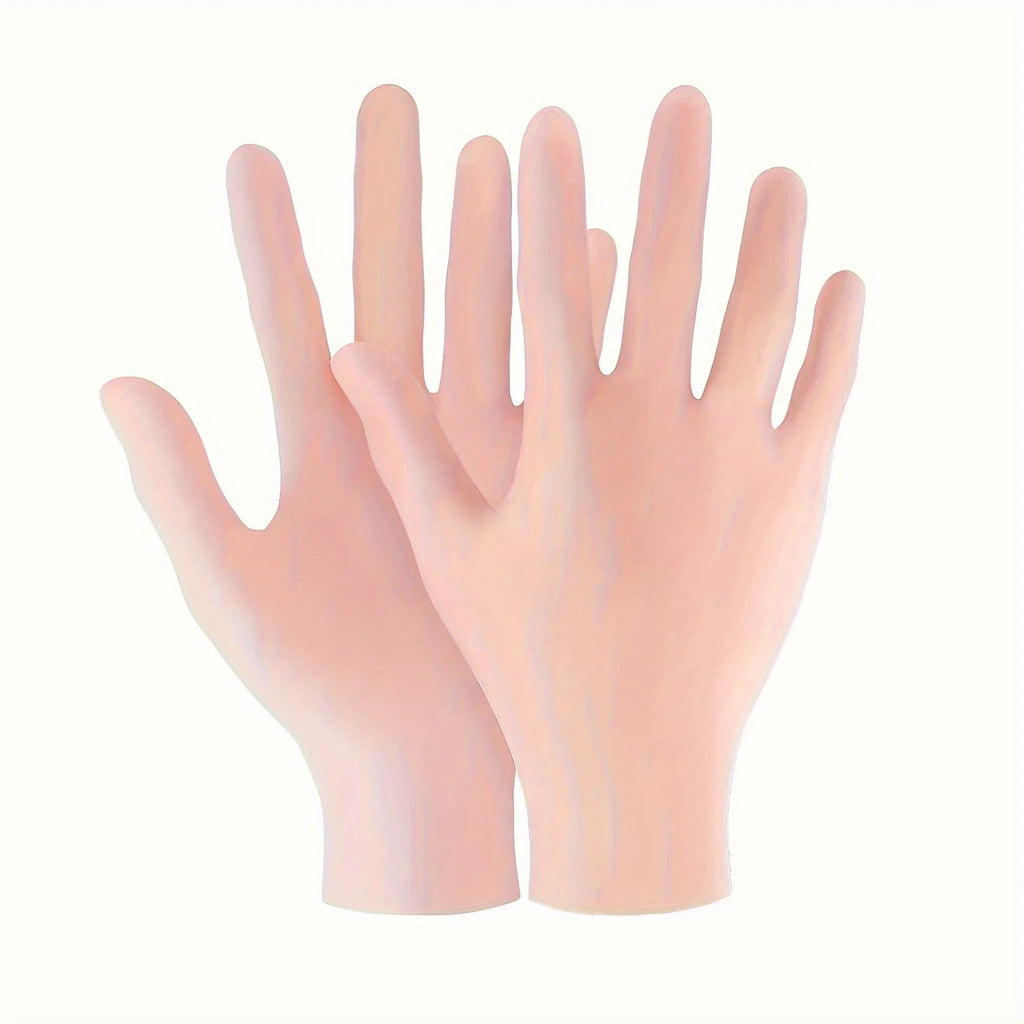Moisturizing Silicone Gel Spa Gloves – Hydrating Hand Care Spa Hand Gloves Qme Apricot