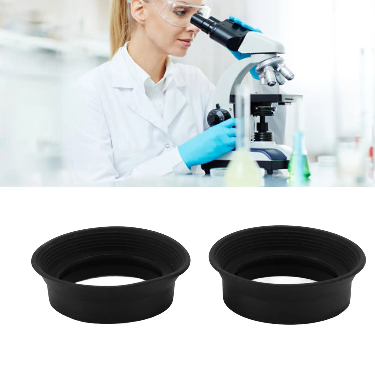 Rubber Eyecups for Microscope & Binocular Eyepiece – 2pcs Set Eyepiece Eyecup Qst