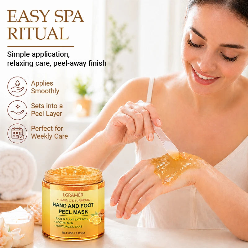 Vitamin C & Turmeric Hand Wax Mask – Smooth & Brighten Hand & Foot Mask Qst